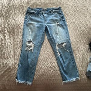 KanCan Freyed Hem Mom Jeans